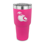 Coconut and Leaves 30 oz Stainless Steel Tumbler - Pink - Single Sided
