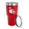 Coconut and Leaves 30 oz Stainless Steel Ringneck Tumblers - Red - LID OFF