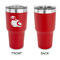 Coconut and Leaves 30 oz Stainless Steel Ringneck Tumblers - Red - Single Sided - APPROVAL