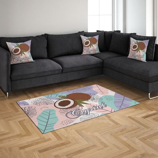 Coconut and Leaves 4'x6' Indoor Area Rugs - IN CONTEXT