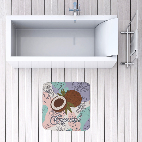 Coconut and Leaves 48x48 Foam Memory Mat - LIFESTYLE