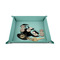 Coconut and Leaves 6" x 6" Teal Leatherette Snap Up Tray - STYLED