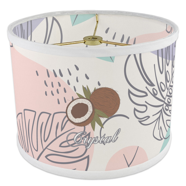 Coconut and Leaves 8" Drum Lampshade - ANGLE Poly-Film