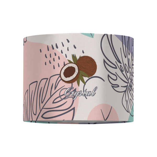 Coconut and Leaves 8" Drum Lampshade - FRONT (Fabric)