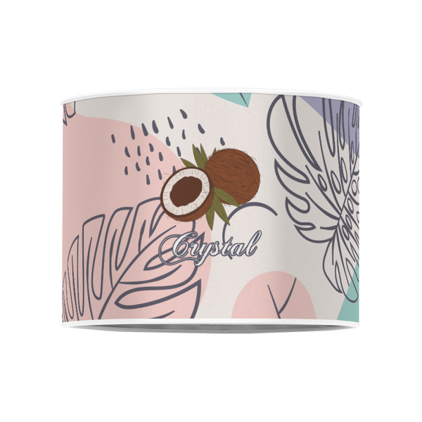 Coconut and Leaves 8" Drum Lampshade - FRONT (Poly Film)