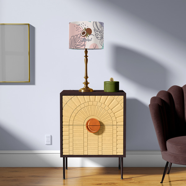 Coconut and Leaves 8" Drum Lampshade - LIFESTYLE