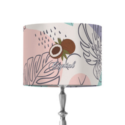 Coconut and Leaves 8" Drum Lamp Shade - Fabric (Personalized)