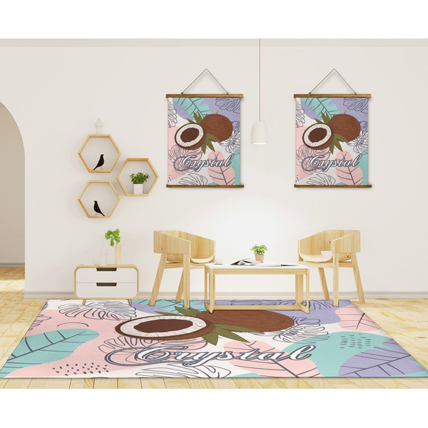 Coconut and Leaves 8'x10' Indoor Area Rugs - IN CONTEXT