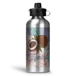 Coconut and Leaves Water Bottle - Aluminum - 20 oz (Personalized)