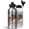 Coconut and Leaves Aluminum Water Bottles - MAIN (white &silver)
