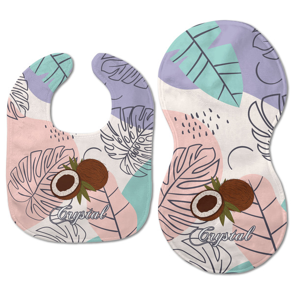 Coconut and Leaves Baby Bib & Burp Set - Approval (new bib & burp)