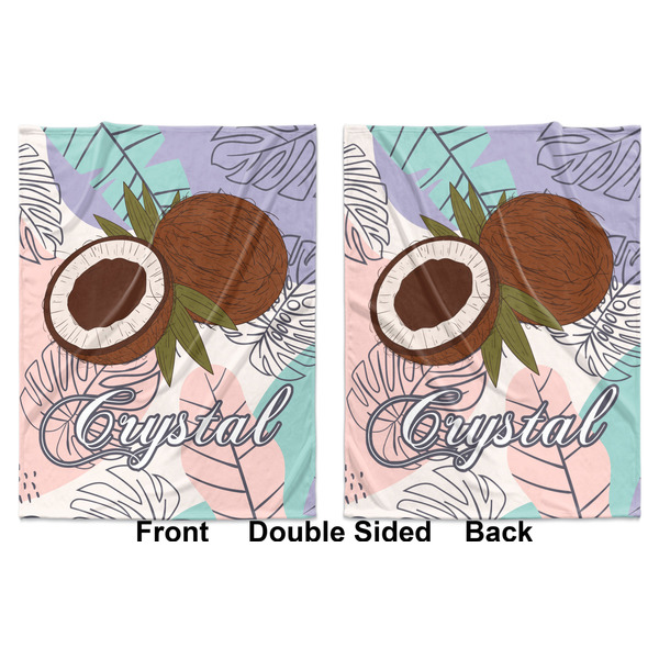 Coconut and Leaves Baby Blanket (Double Sided - Printed Front and Back)