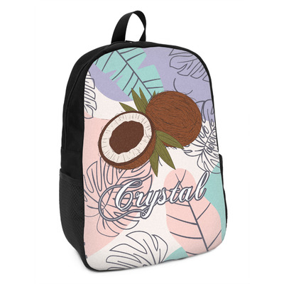 Coconut and Leaves Kids Backpack w/ Name or Text