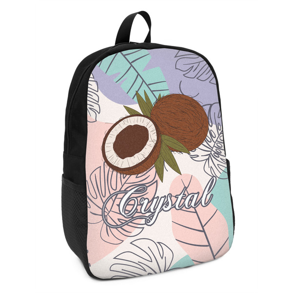 Custom Coconut and Leaves Kids Backpack w/ Name or Text