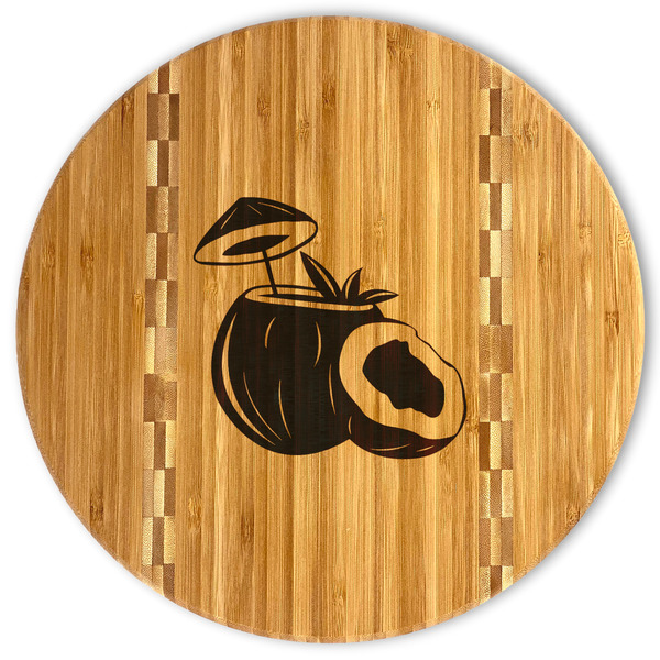 Custom Coconut and Leaves Bamboo Cutting Board