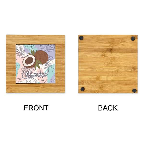 Coconut and Leaves Bamboo Trivet with 6" Tile - APPROVAL