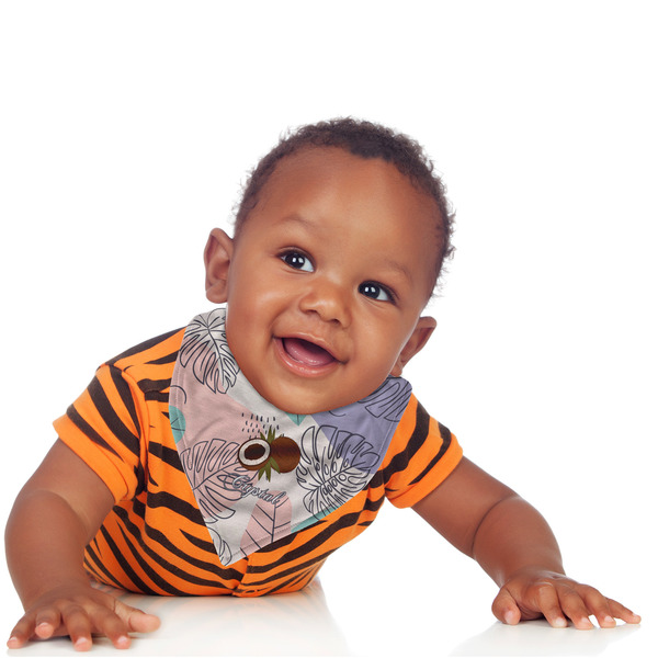 Coconut and Leaves Bandana Bib - (Lifestyle 1 boy)