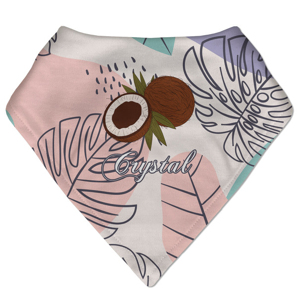 Custom Coconut and Leaves Bandana Bib (Personalized)