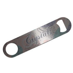 Coconut and Leaves Bar Bottle Opener - Silver w/ Name or Text