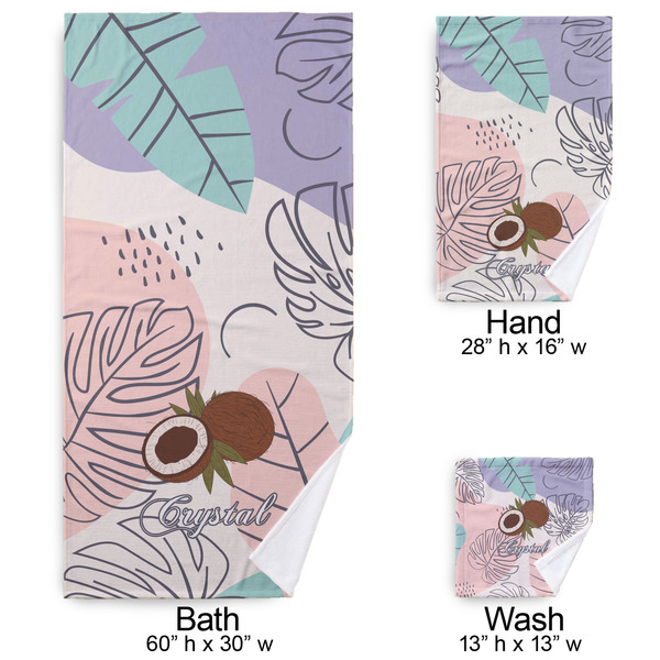 Coconut and Leaves Bath Towel Sets - 3-piece - Approval