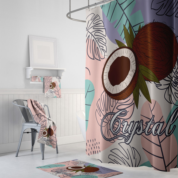 Coconut and Leaves Bath Towel Sets - 3-piece - In Context