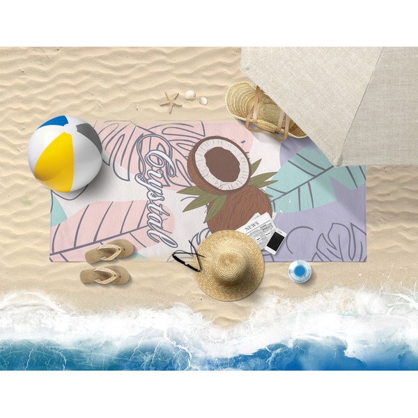 Coconut and Leaves Beach Towel Lifestyle