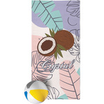Coconut and Leaves Beach Towel w/ Name or Text