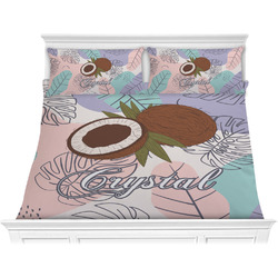 Coconut and Leaves Comforter Set - King w/ Name or Text