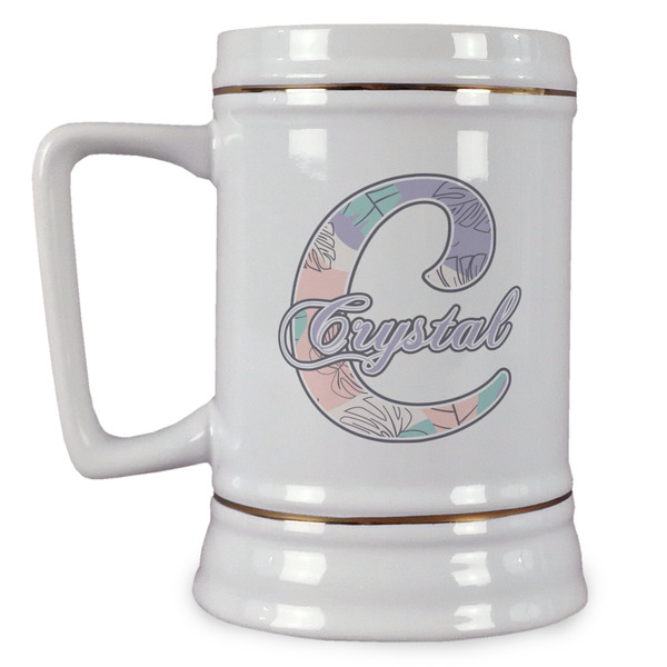 Custom Coconut and Leaves Beer Stein (Personalized)