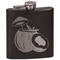 Coconut and Leaves Black Flask - Engraved Front