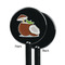 Coconut and Leaves Black Plastic 5.5" Stir Stick - Single Sided - Round - Front & Back