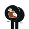 Coconut and Leaves Black Plastic 7" Stir Stick - Single Sided - Round - Front & Back