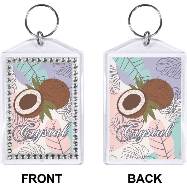 Coconut and Leaves Bling Keychain (Front + Back)
