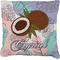 Coconut and Leaves Faux-Linen Throw Pillow 18" w/ Name or Text