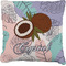 Coconut and Leaves Burlap Pillow 22"