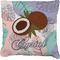 Coconut and Leaves Faux-Linen Throw Pillow 26" w/ Name or Text