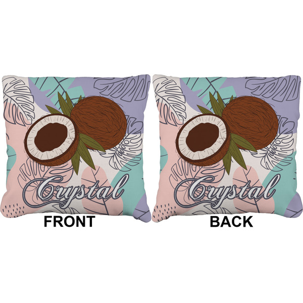 Coconut and Leaves Burlap Pillow Approval