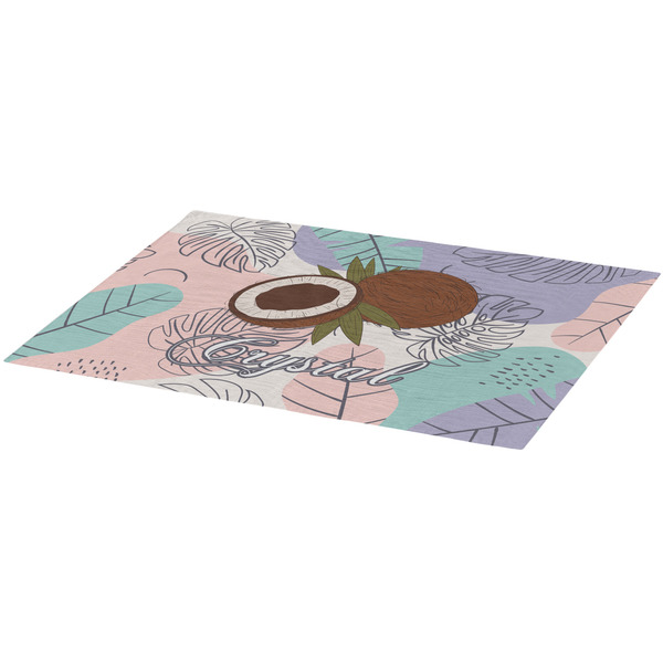 Coconut and Leaves Burlap Placemat (Angle View)