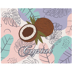 Coconut and Leaves Woven Fabric Placemat - Twill w/ Name or Text