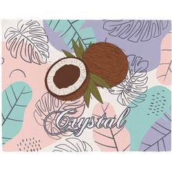 Coconut and Leaves Woven Fabric Placemat - Twill w/ Name or Text