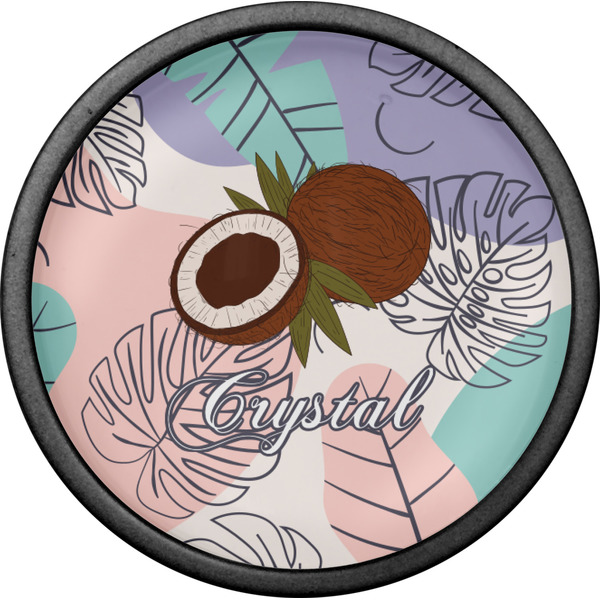 Coconut and Leaves Cabinet Knob - Black - Front