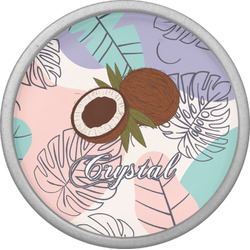 Coconut and Leaves Cabinet Knob (Silver) (Personalized)