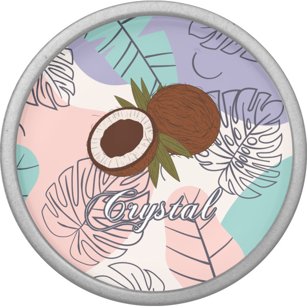 Coconut and Leaves Cabinet Knob - Nickel - Front