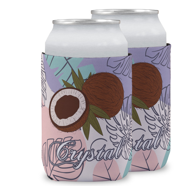 Custom Coconut and Leaves Can Cooler (12 oz) w/ Name or Text