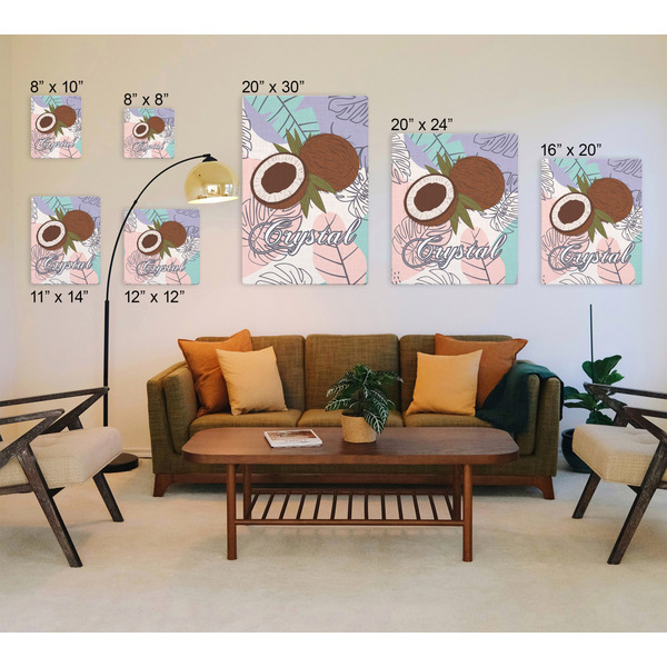 Coconut and Leaves Canvas Prints - Multiple Sizes