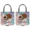 Coconut and Leaves Canvas Tote - Front and Back
