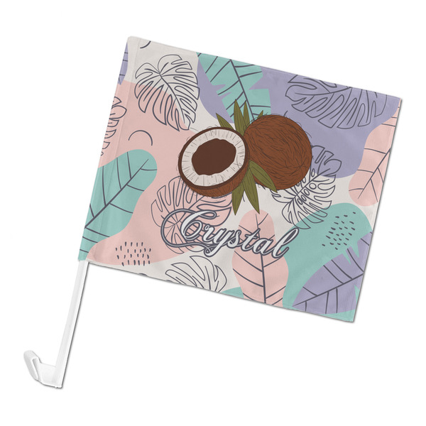 Custom Coconut and Leaves Car Flag - Large (Personalized)