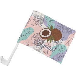Coconut and Leaves Car Flag - Small w/ Name or Text