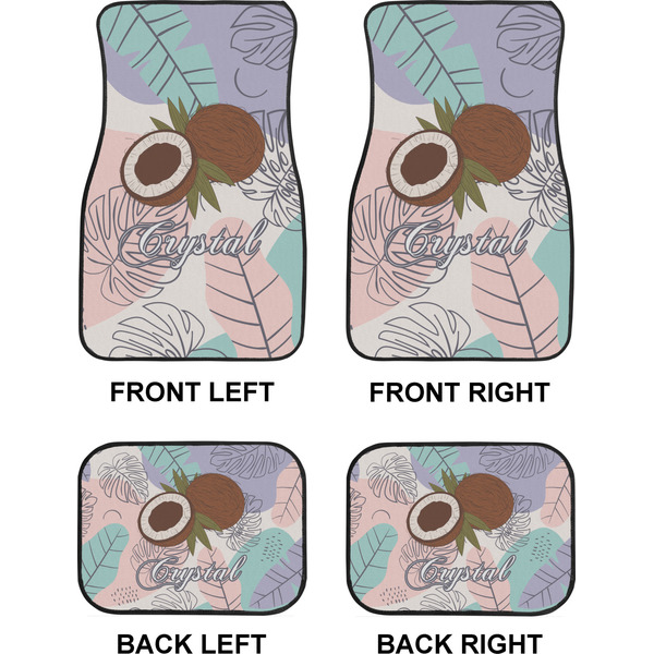 Coconut and Leaves Car Floor Mats Set (2F + 2B)