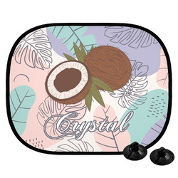Coconut and Leaves Car Side Window Sun Shade w/ Name or Text